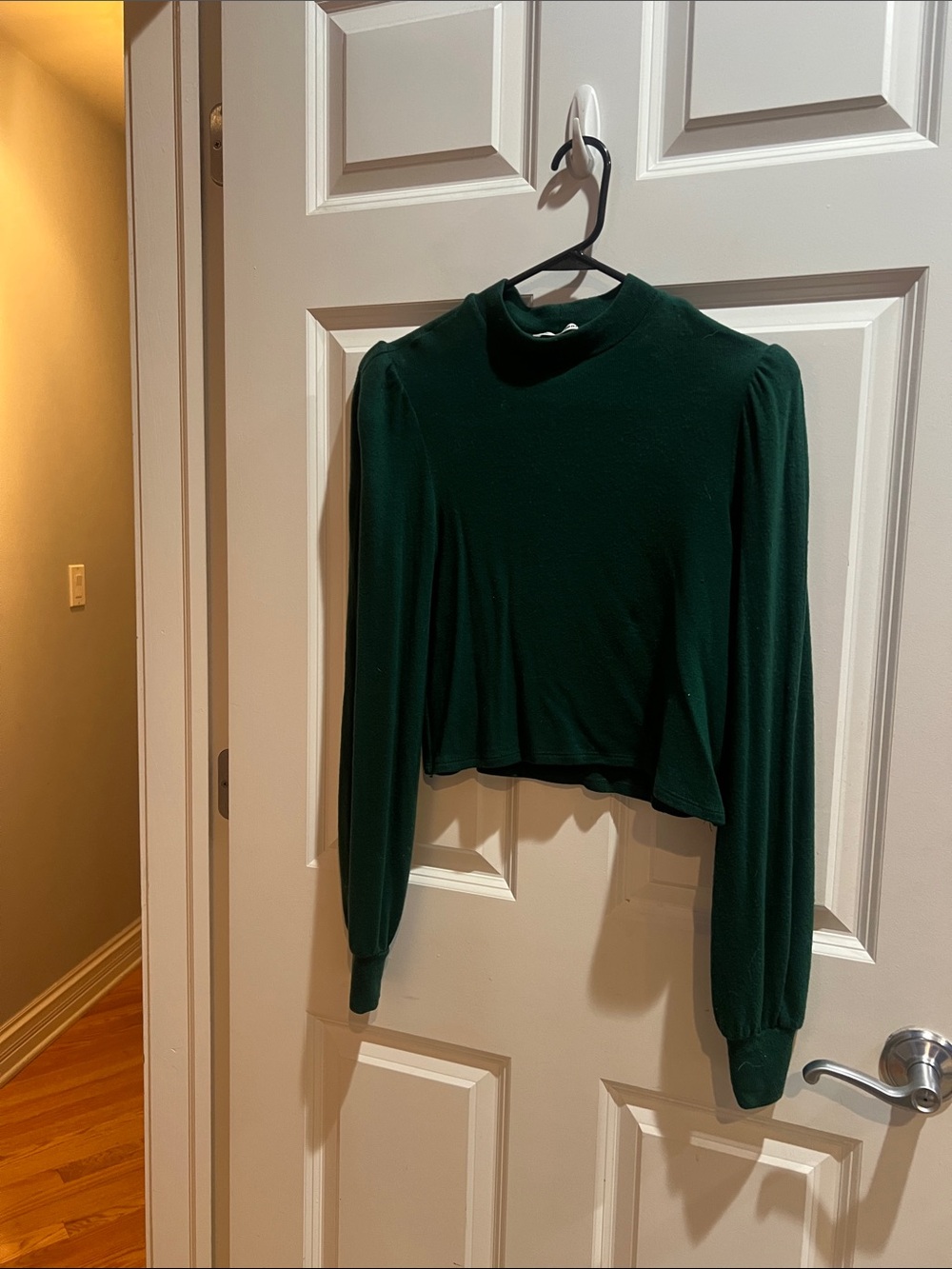 Reformation Forest Green Mock Neck Long Sleeve Top